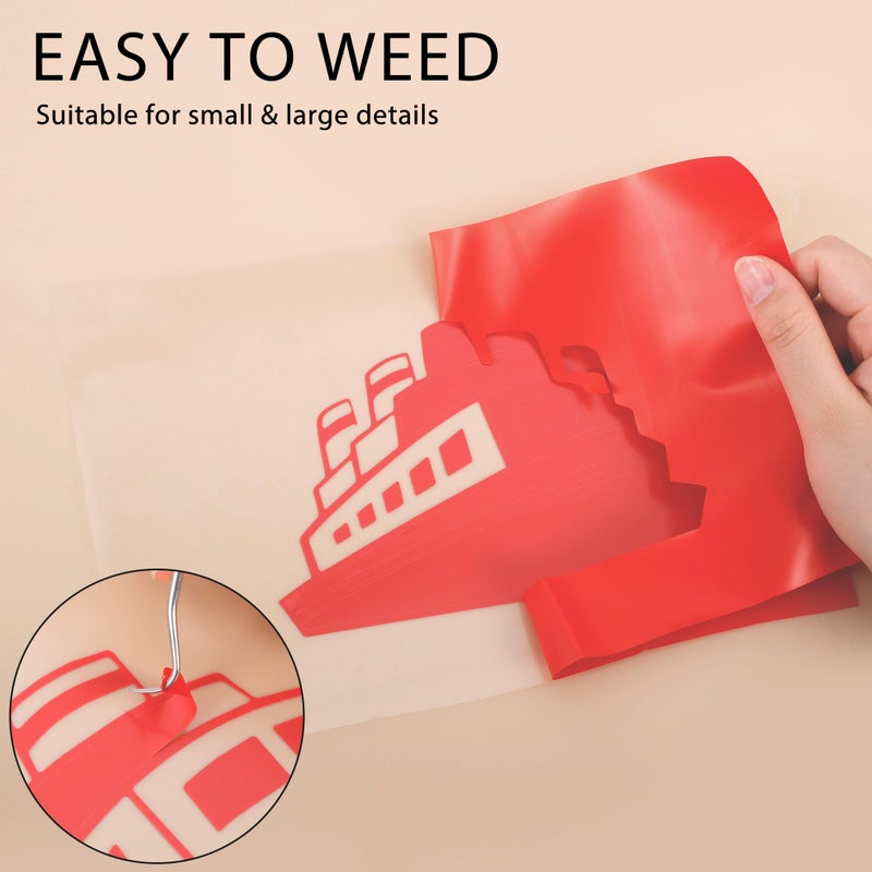 RENLITONG Red Iron on Vinyl 12Inch by 50ft Roll HTV Heat Transfer Vinyl for T-Shirt HTV Rolls for All Cutter Machine - Easy to Cut & Weed for Heat Transfer Design - Image 4